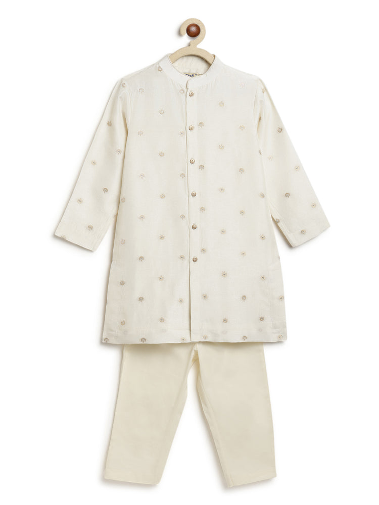 Abeer Kurta Pyjama Set - White