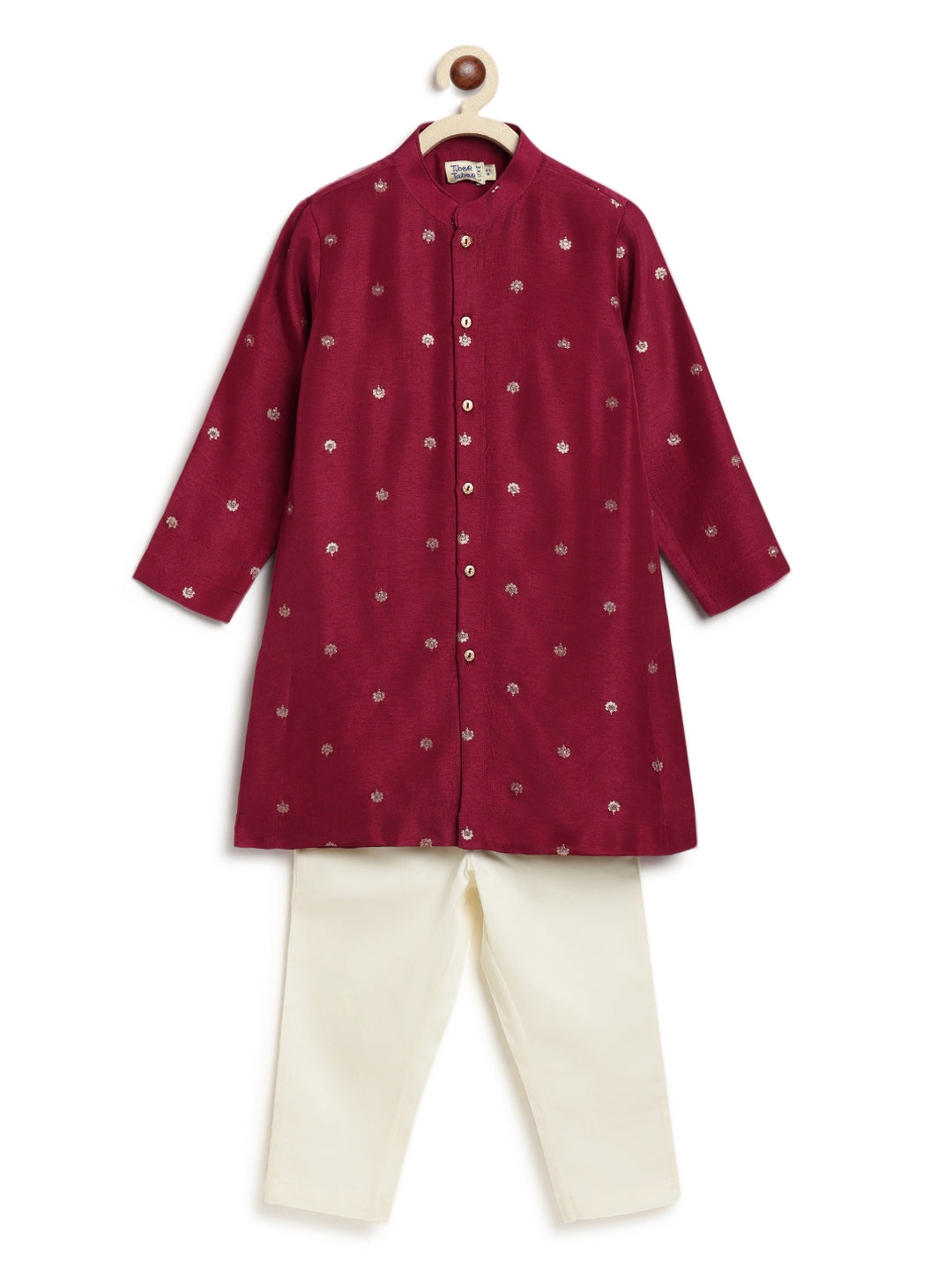 Abeer Kurta Pyjama Set - Maroon