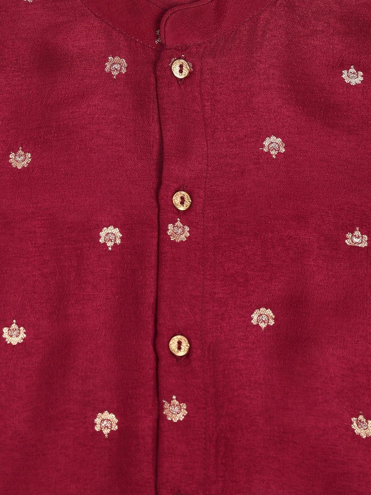 Abeer Kurta Pyjama Set - Maroon