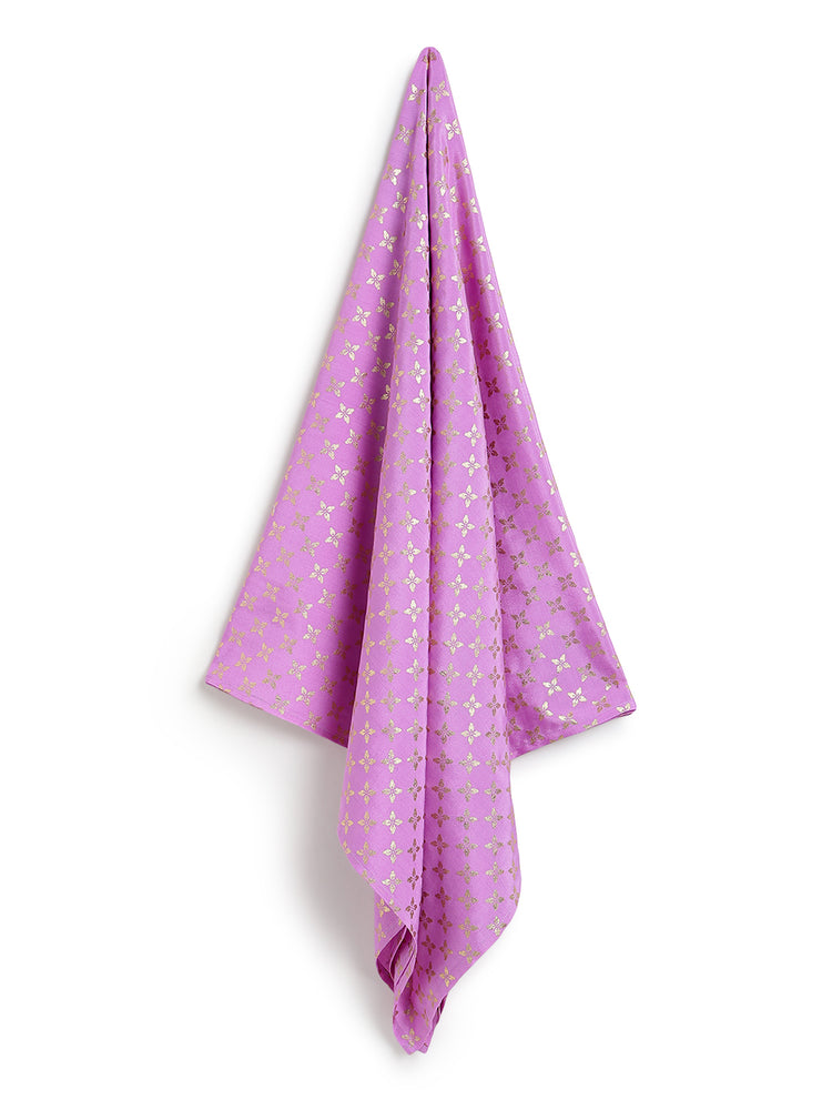 Gold Foil Bloom Swaddle- Purple