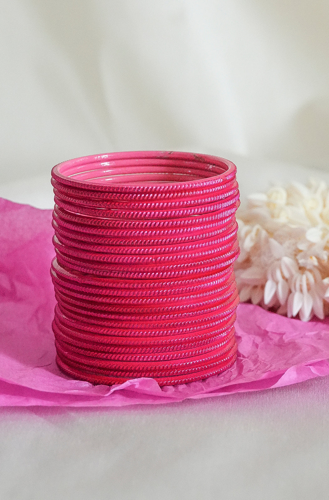 Hot Pink Spark Bangles