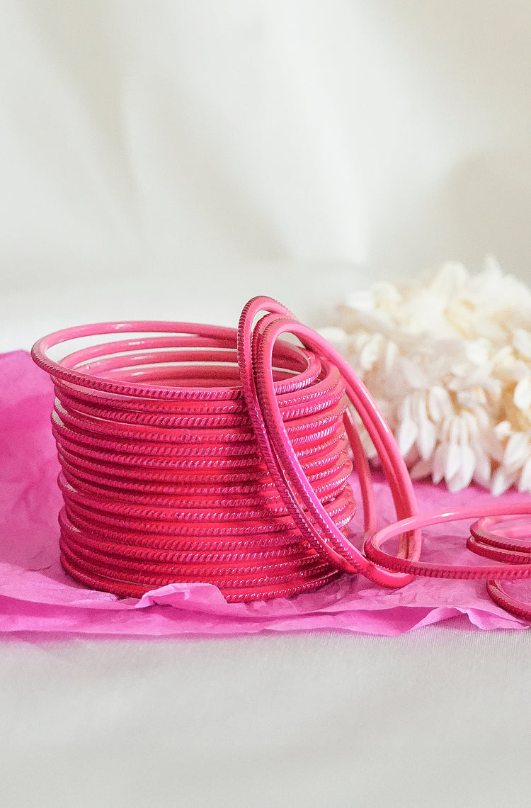 Hot Pink Spark Bangles