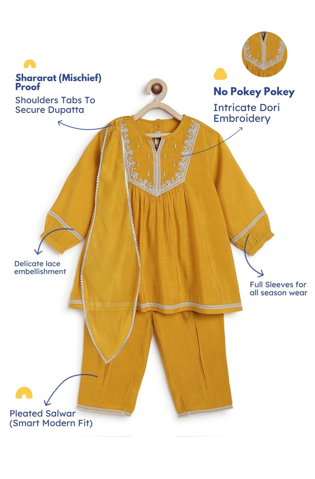 Zarnoor Suit Set-Yellow