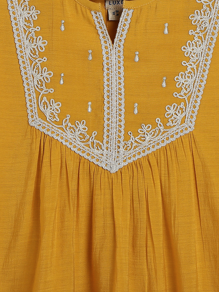 Zarnoor Suit Set-Yellow