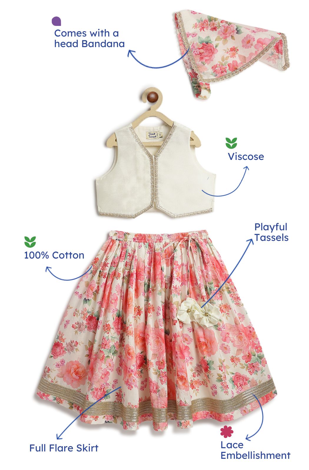 Gulaabo Lehenga Set with Bandana