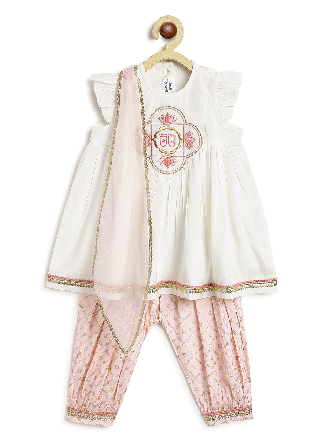 Laxmi Charan Suit Set - White