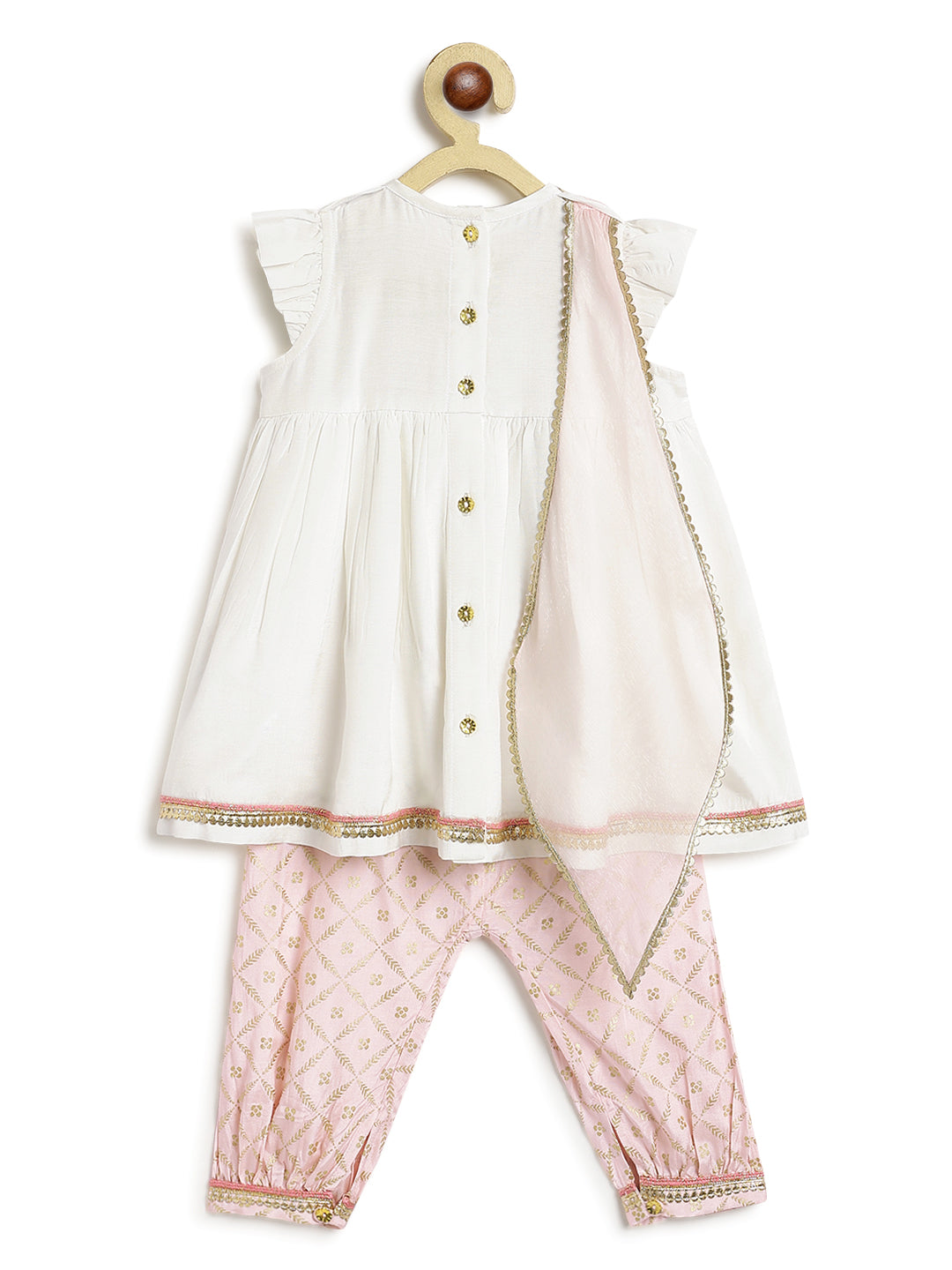 Laxmi Charan Suit Set - White