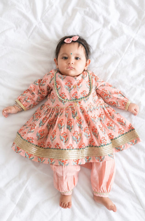 Peach Blossom Angrakha Set