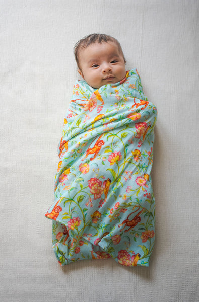 Garden Glory Swaddle-Green – Tiber Taber Kids