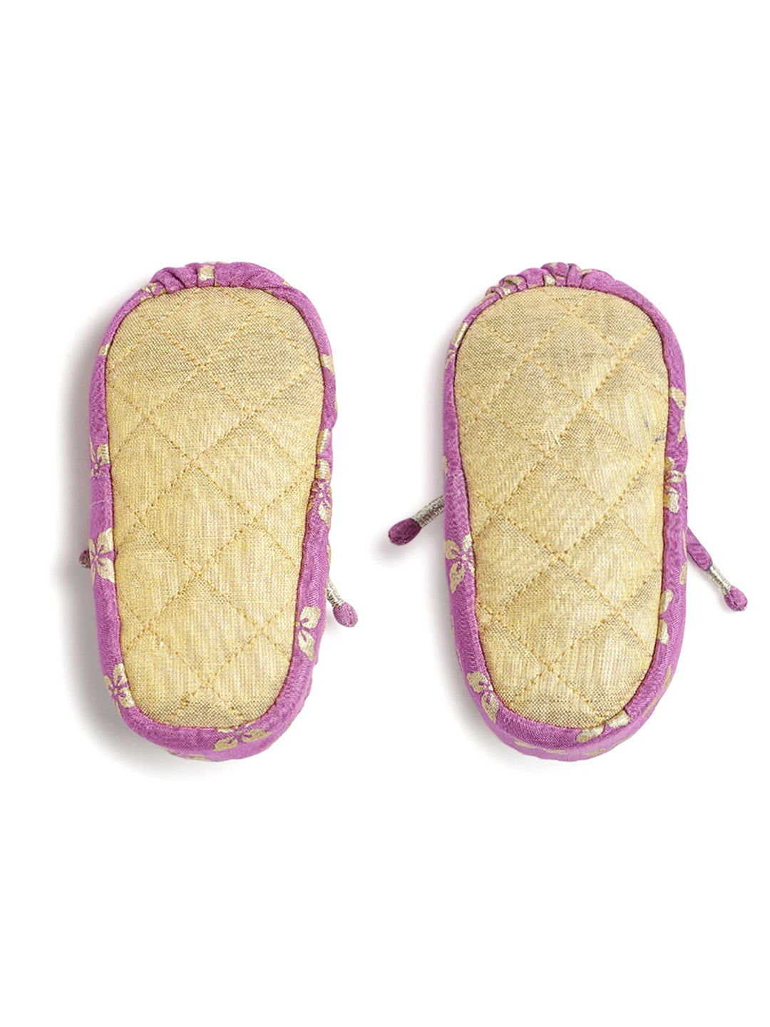 Festive Purple Booties & Mittens Set