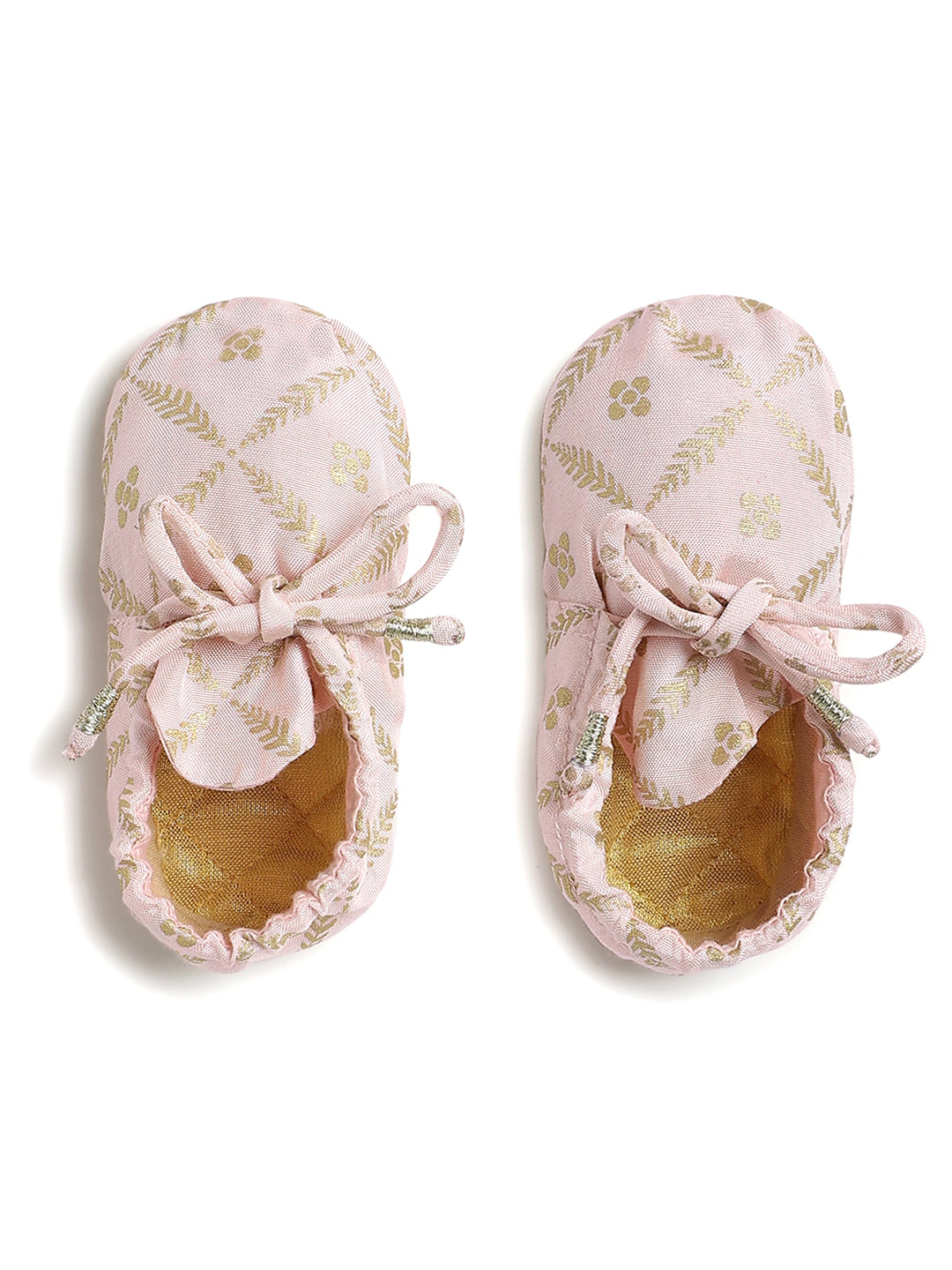 Festive Pink Booties & Mittens Set