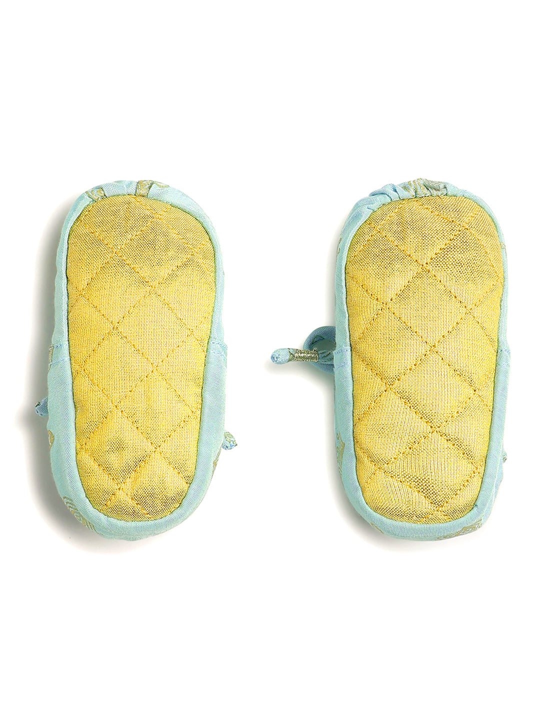 Festive Blue Booties & Mittens Set