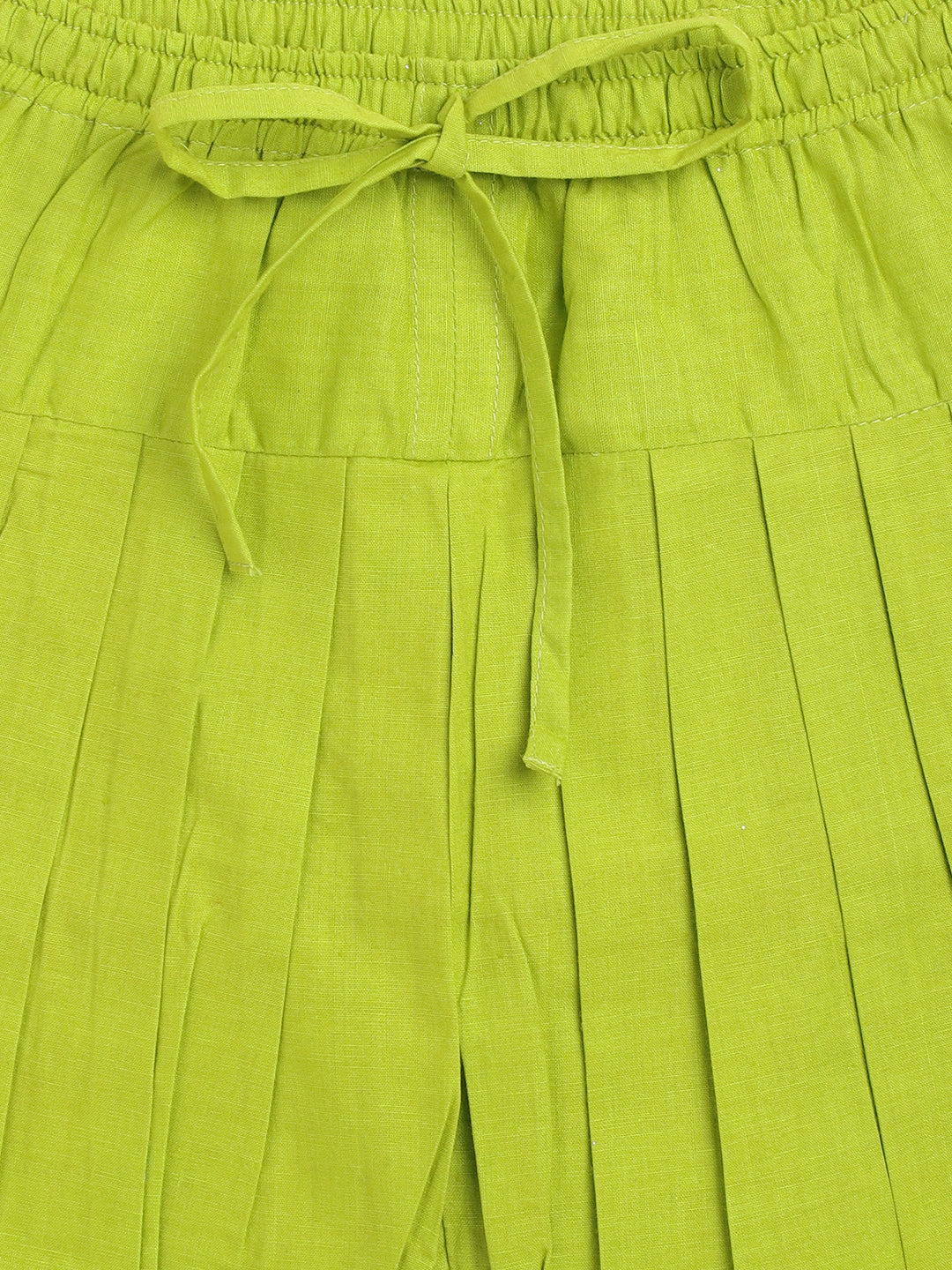 Baby Girl Bandhani Cotton Angrakha Suit Set - Green