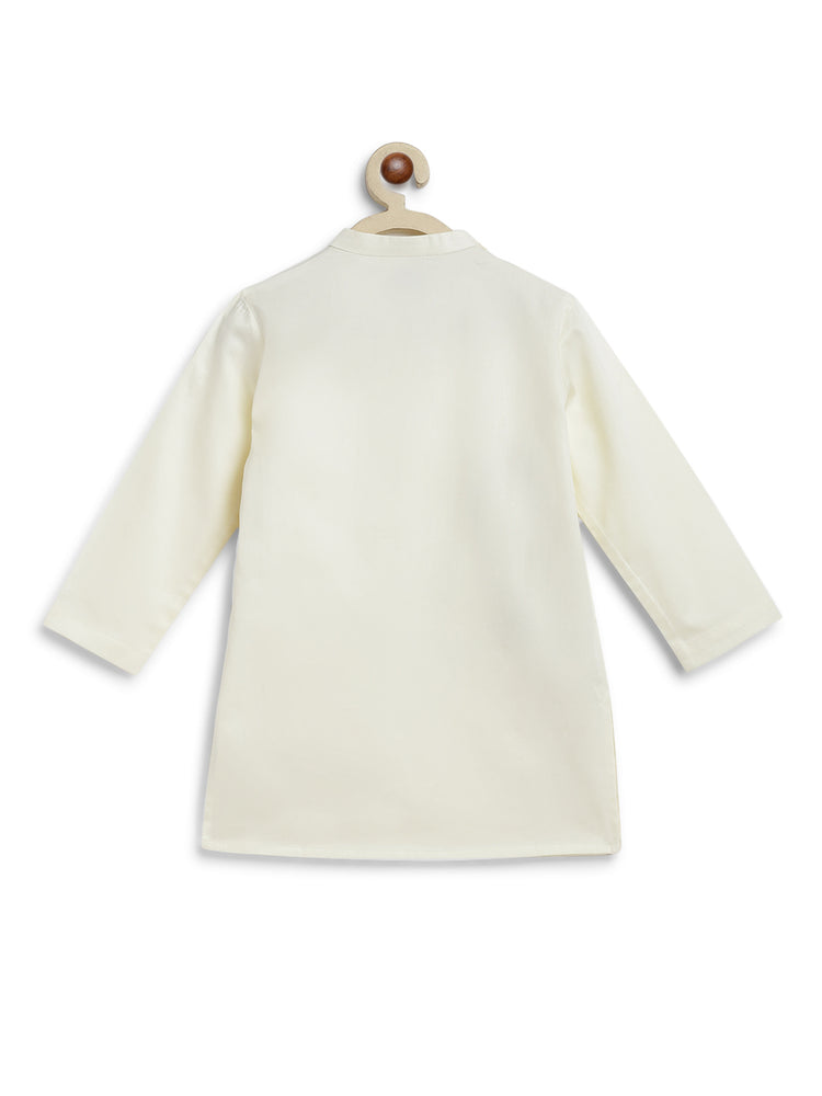 Boy Ganesha Kurta Set - Cream