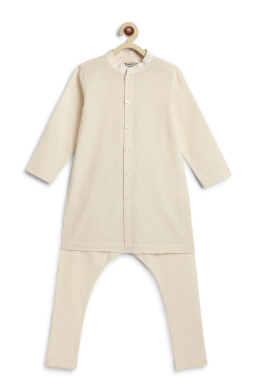 Classic Nawab Kurta Set - Cream