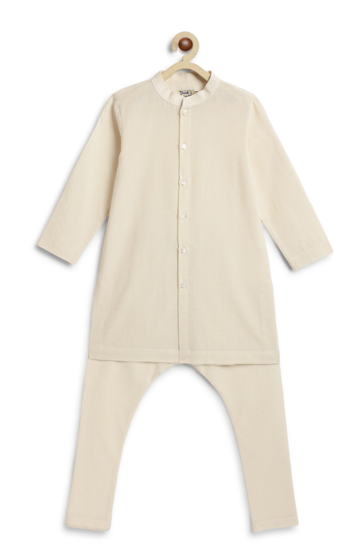 Classic Nawab Kurta Set - Cream