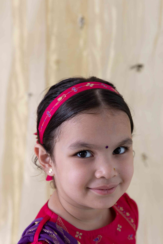 Buy Baby Girl Bird Embroidery Headband - Pink