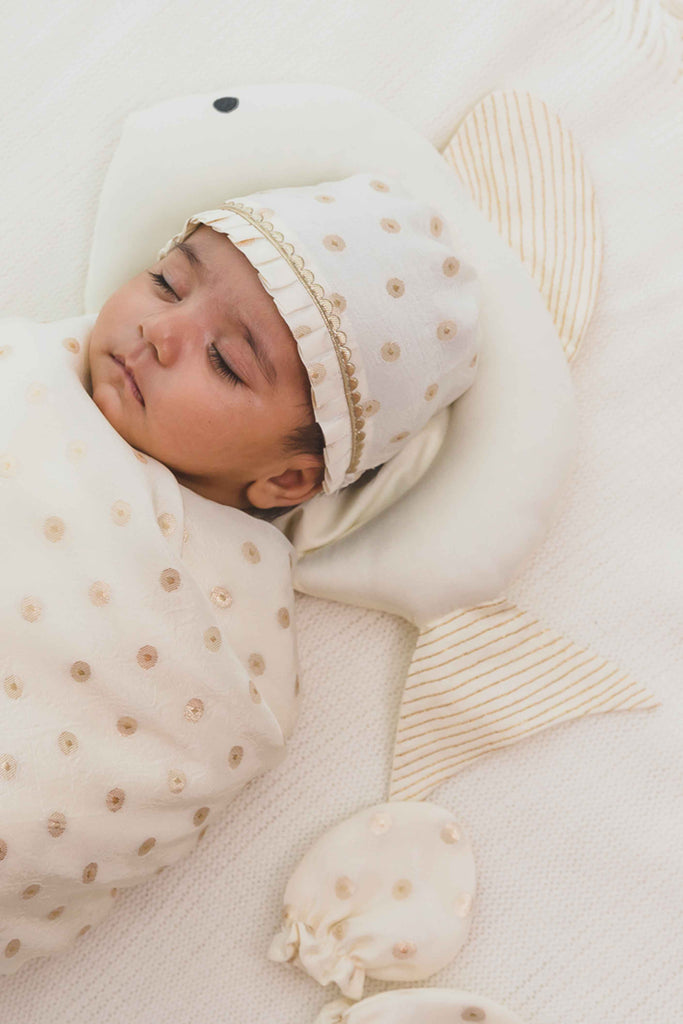 Baby Fish Mustard Seed Pillow - Cream