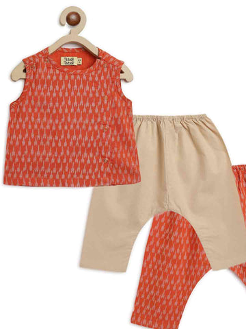 Unisex Ikkat Jhabla Set by Tiber Taber Kids