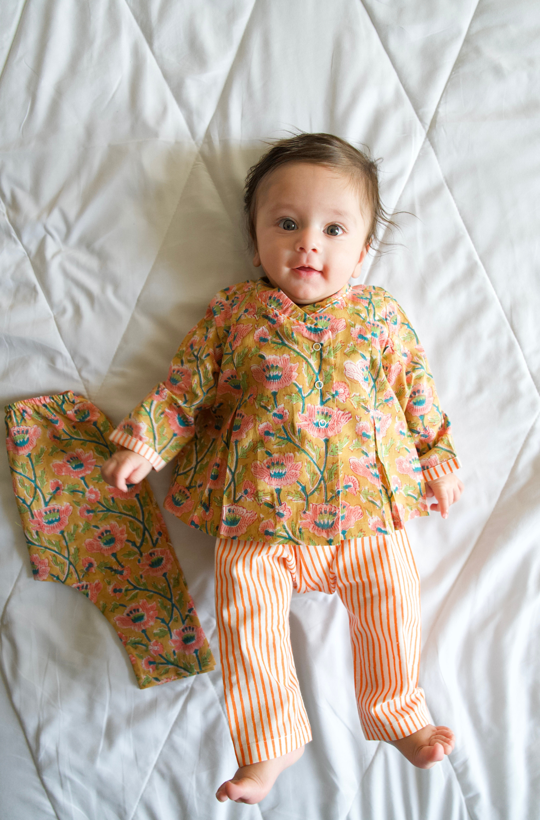 Flowers in bloom Flexi Kimono Set - Yellow