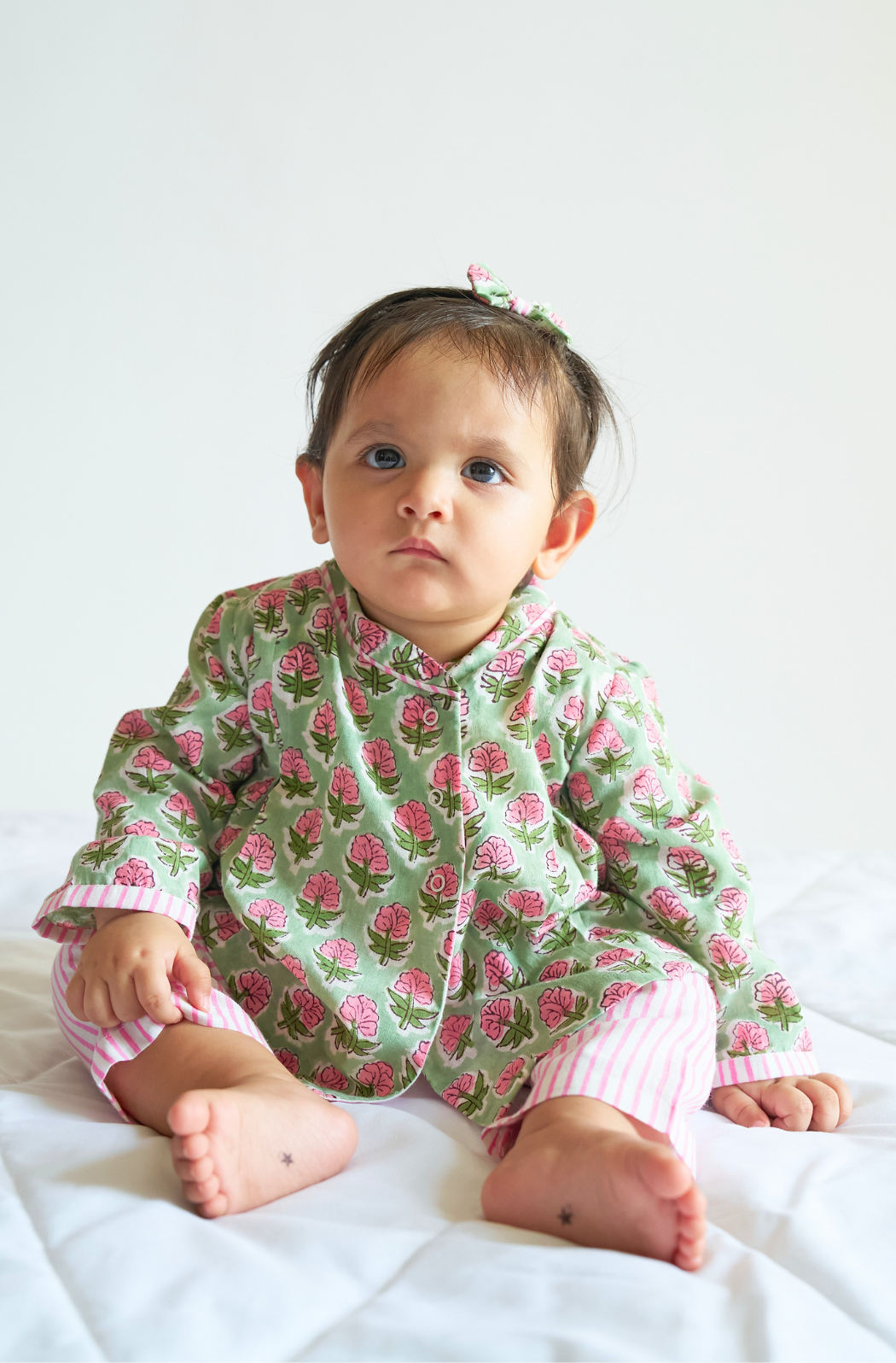 Flowers in bloom Flexi Kimono Set - Green