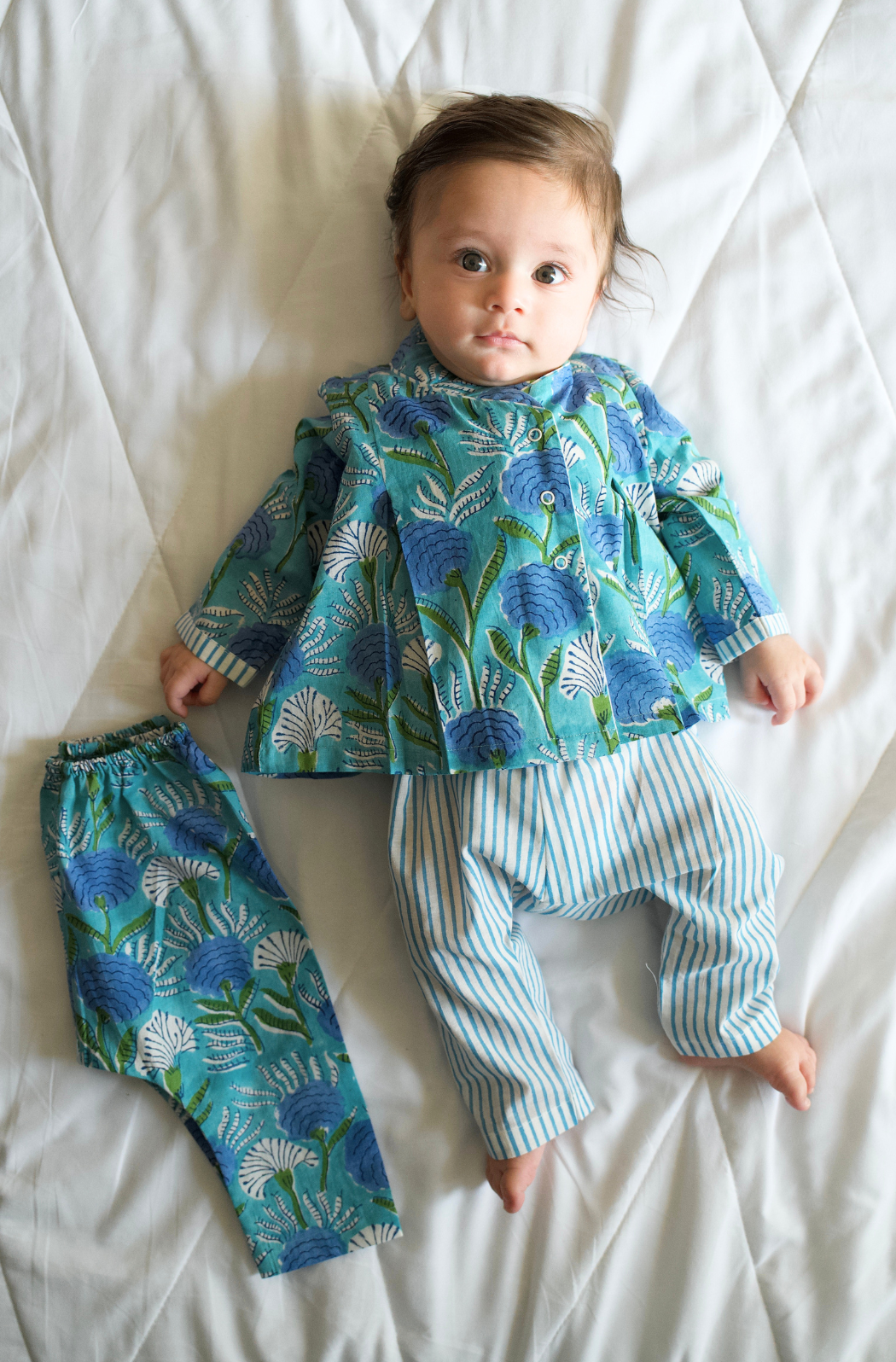 Flowers in bloom Flexi Kimono Set - Aqua