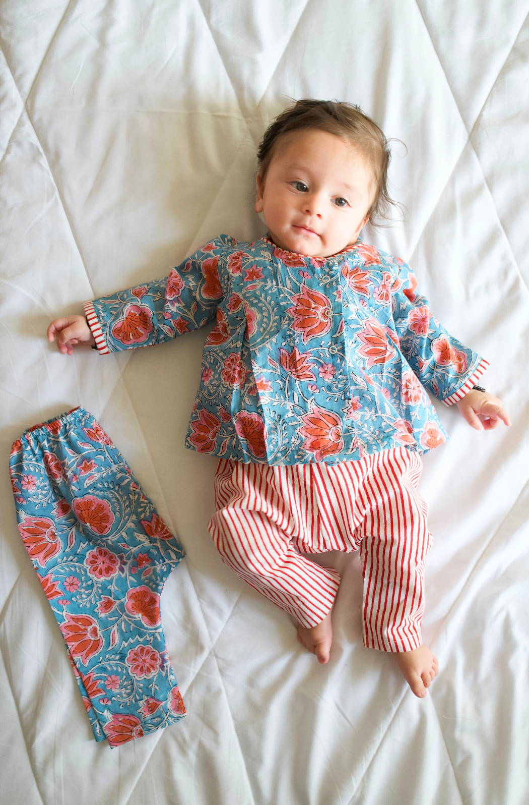 Flowers in bloom Flexi Kimono Set - Blue