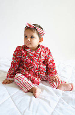 Flowers in bloom Flexi Kimono Set - Red