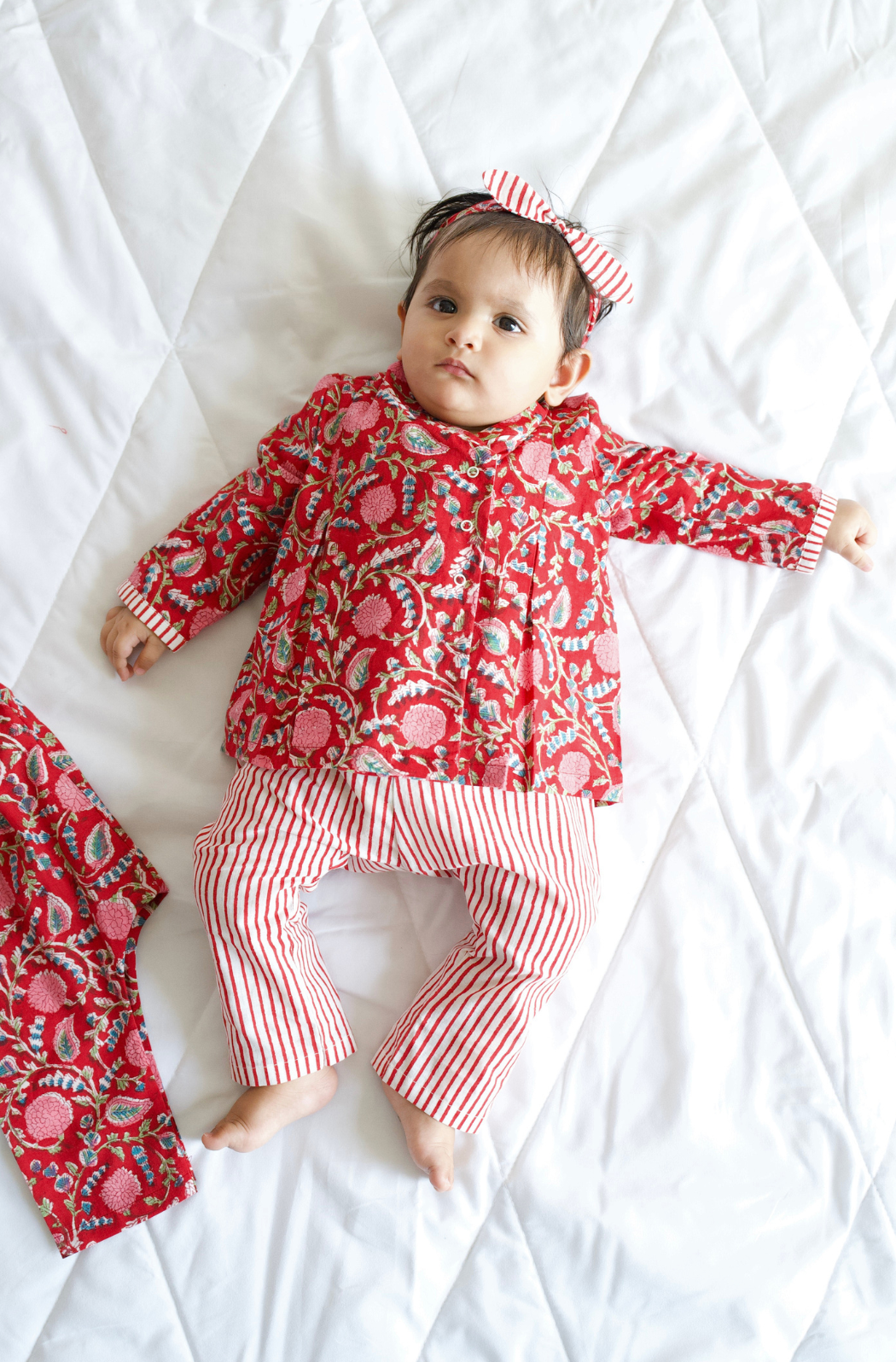 Flowers in bloom Flexi Kimono Set - Red