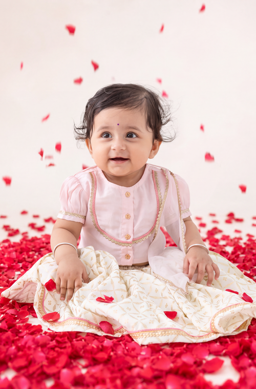 Swarn Jaal Lehenga Set - Pink