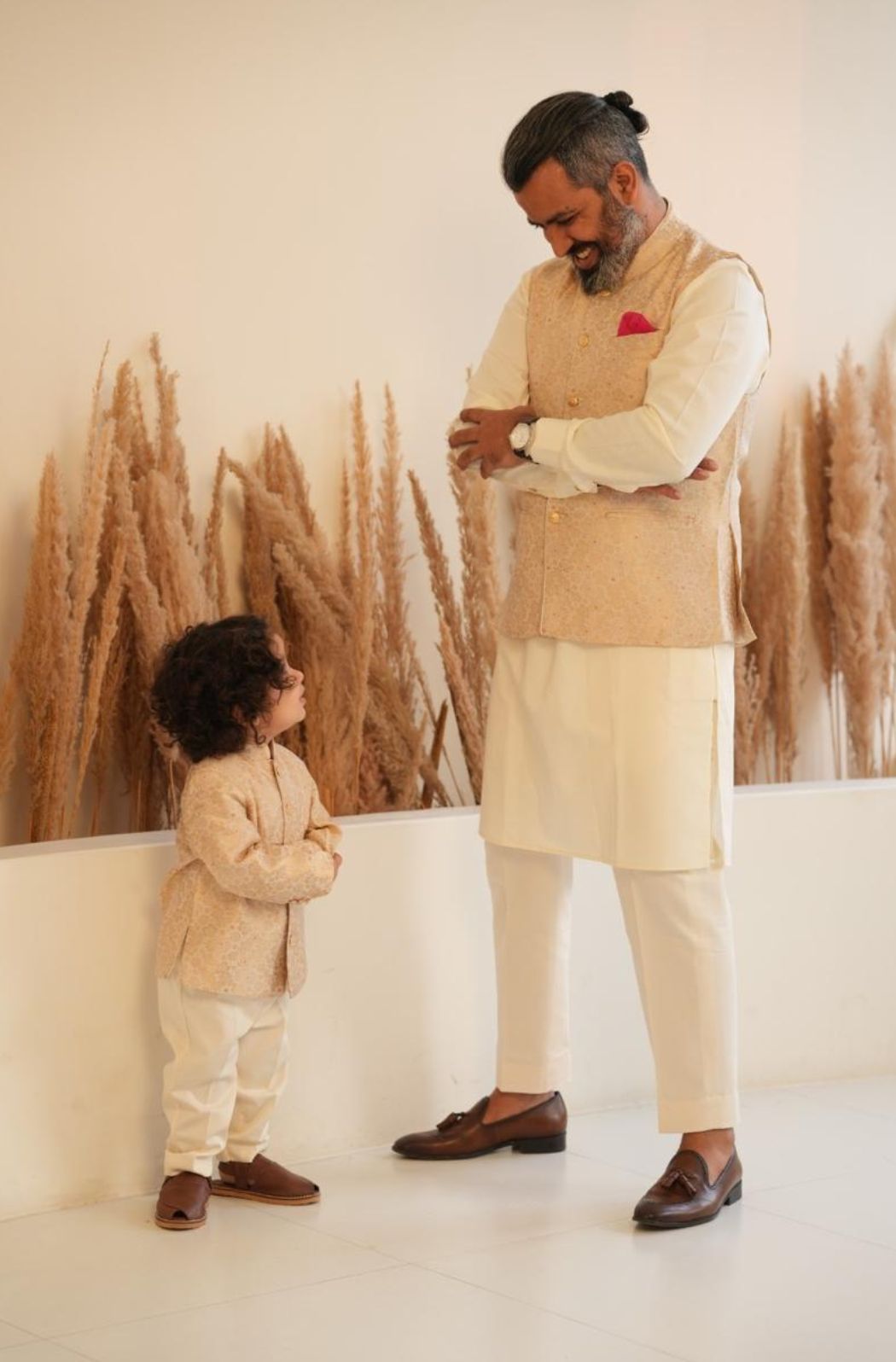 Raja Saheb Mens Bundi Jacket - Cream