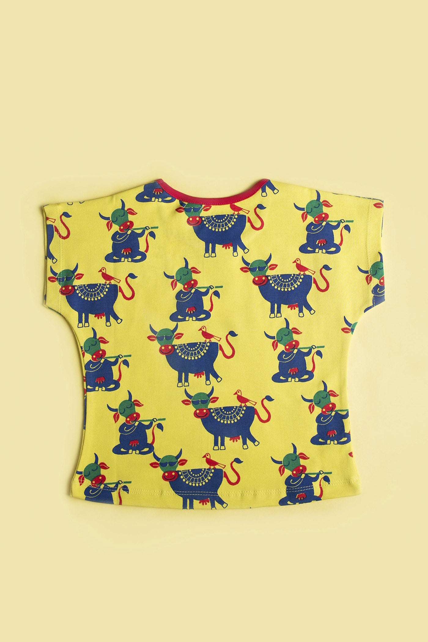 Shop Girl Yellow Cow Top by Tiber Taber Kids