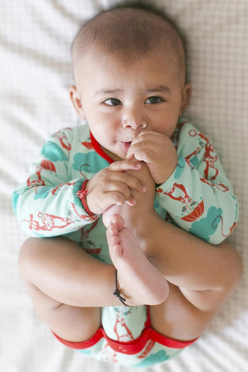 Unisex Blue Monkey Romper by Tiber Taber Kids