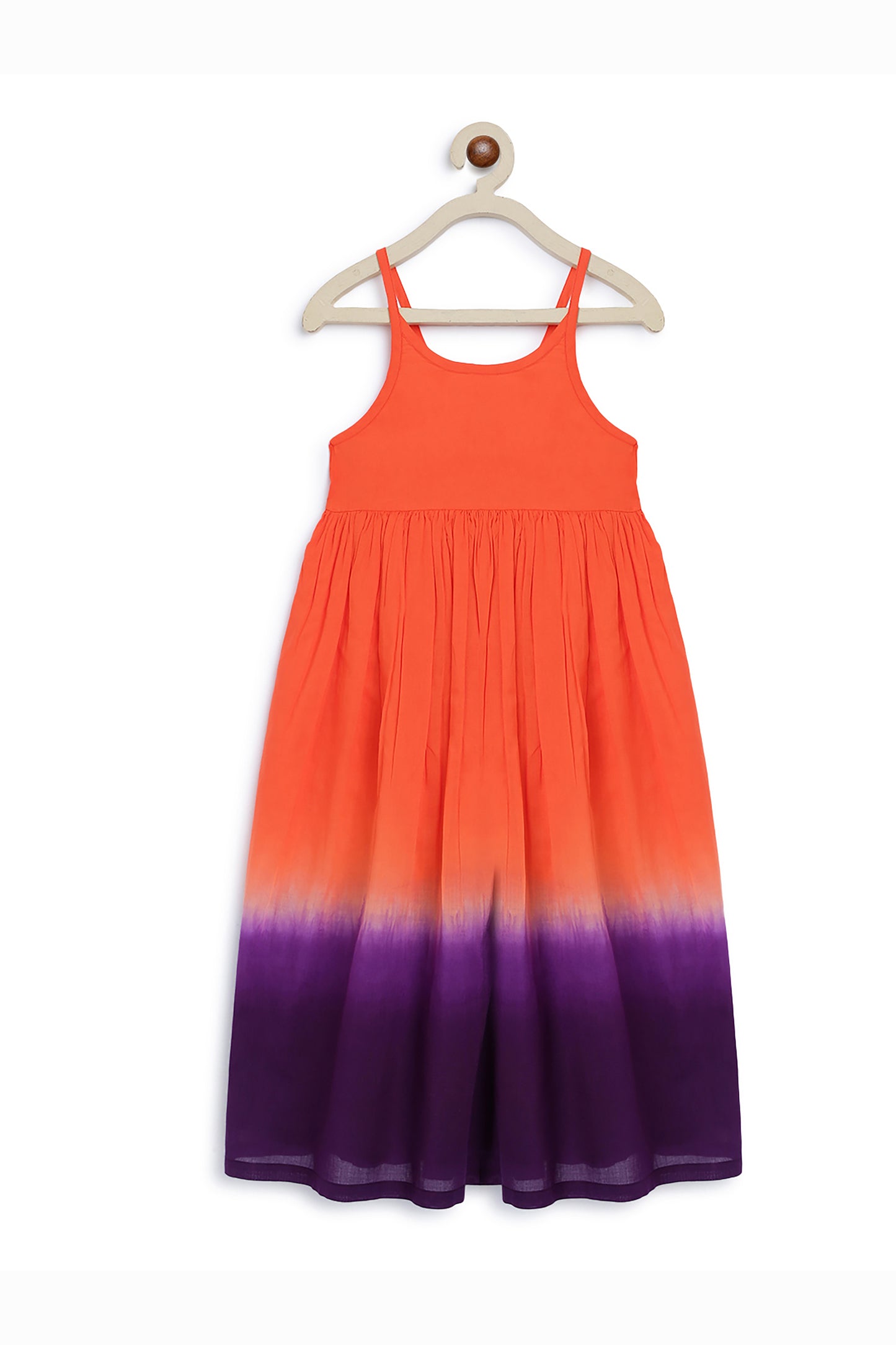 Shop Girls Maxi Dress Orange Tie Dye Ombre by Tiber Taber Kids
