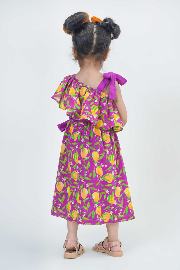 Buy Girls One Shoulder Dress-Purple by Tiber Taber Kids