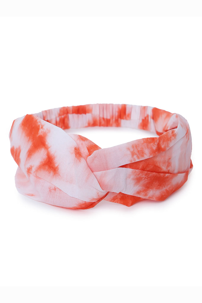 Buy Headband Orange Tie Dye Twist Knot by Tiber Taber Kids