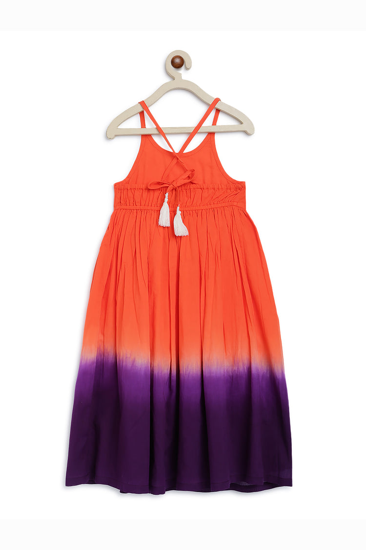 orange tie dye dress Girls Maxi Dress Orange Tie Dye Ombre – Tiber Taber Kids