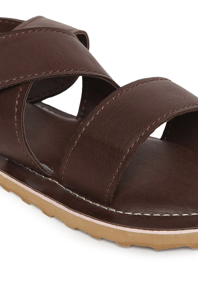 Buy Boys Mocha Criss Cross Sandal by Tiber Taber Kids
