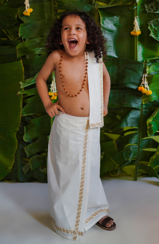 Mundu Dhoti / Angvastram by Tiber Taber Kids