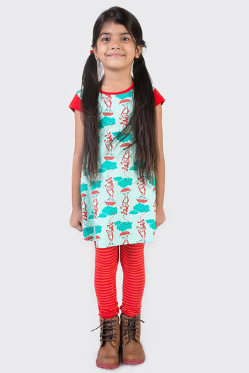 Girl Blue Monkey Dress by Tiber Taber Kids