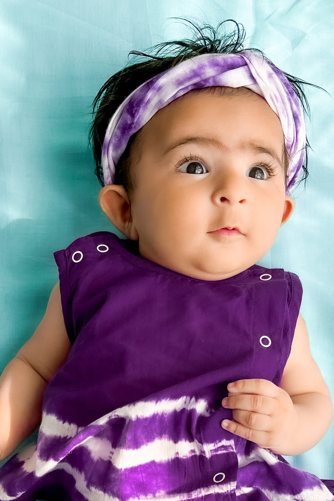 Headband Purple Tie Dye Twist Knot by Tiber Taber Kids