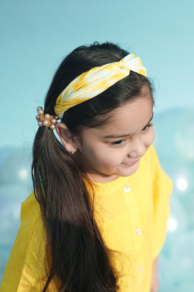 Headband Yellow Tie Dye Twist Knot by Tiber Taber Kids