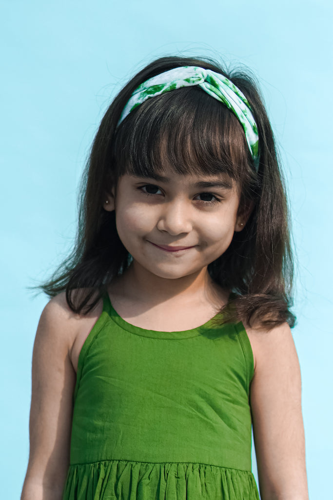 Headband Green Tie Dye Twist Knot by Tiber Taber Kids