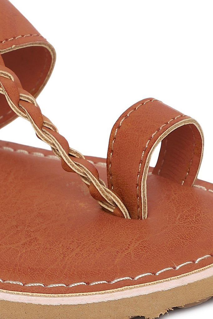 Buy Boy Brown Braid Kohlapuri Sandal by Tiber Taber Kids