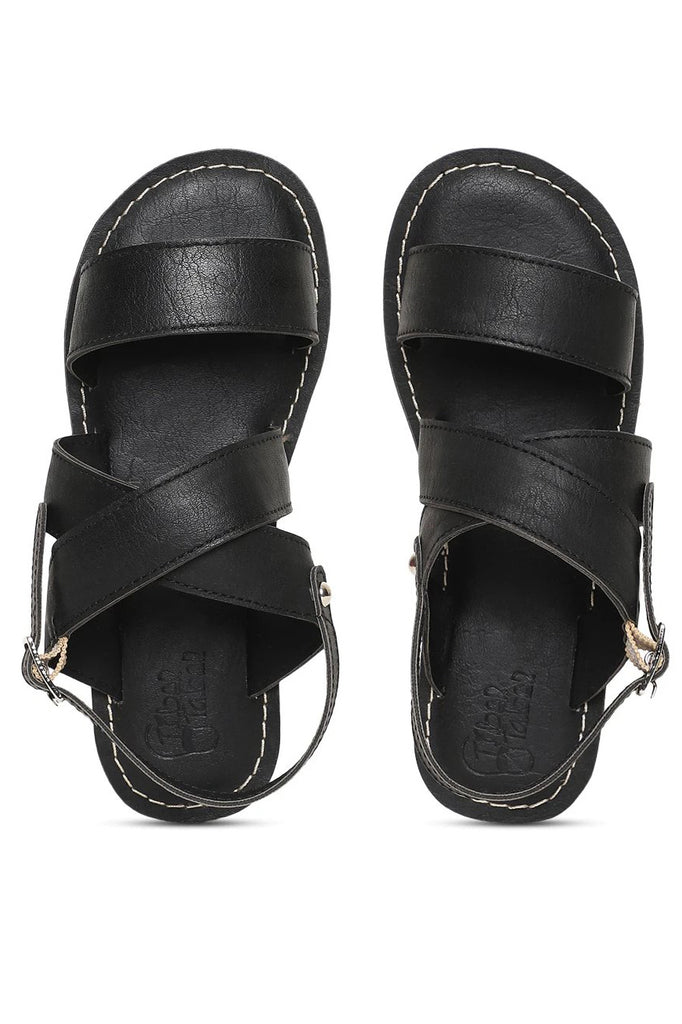 Boy Black Criss Cross Sandal by Tiber Taber Kids