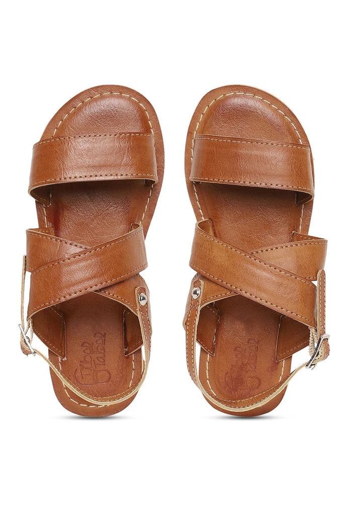 Boy Brown Criss Cross Sandal by Tiber Taber Kids