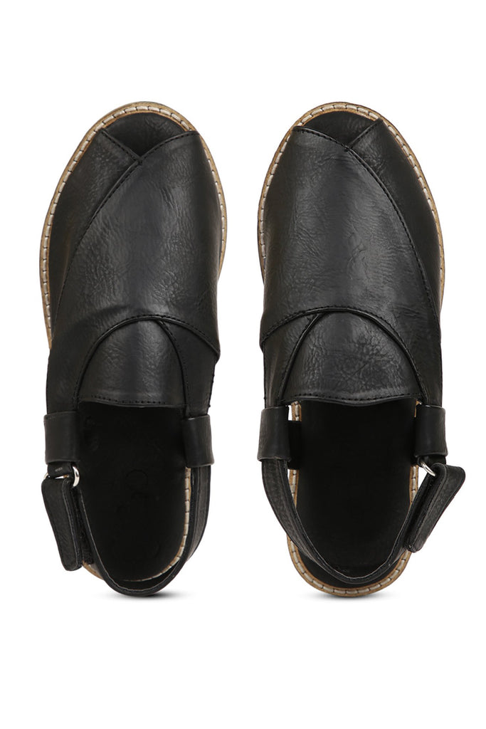 Boys Black Peshawari Shoes by Tiber Taber Kids