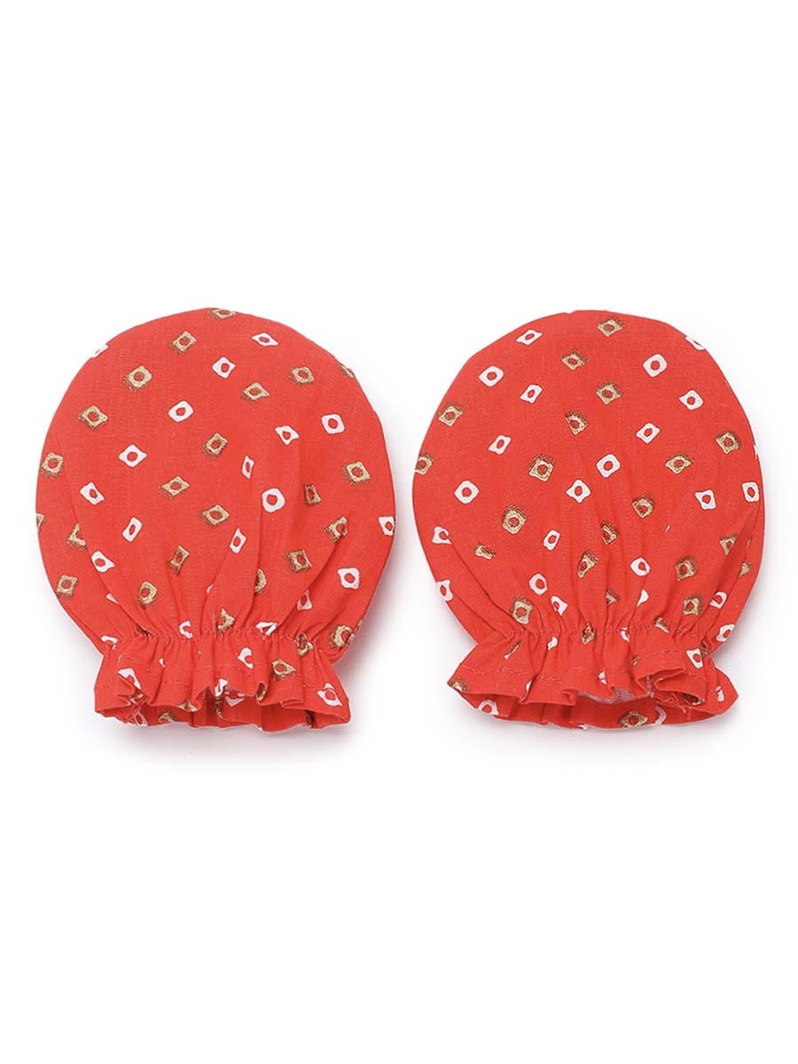 Buy Baby Booties Mittens And Cap Set-Red by Tiber Taber Kids