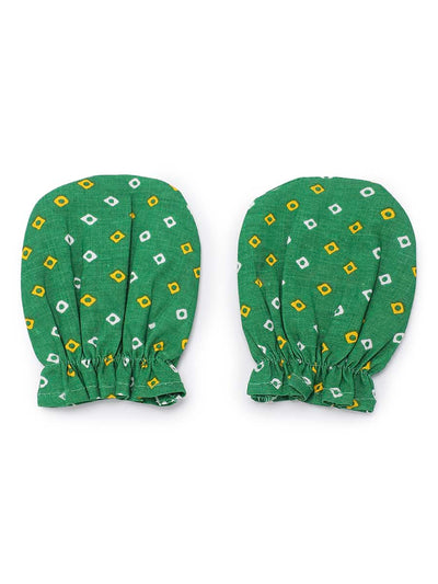 Buy Baby Booties Mittens And Cap Set-Green by Tiber Taber Kids
