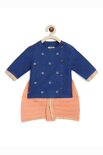 Baby Boy Dhoti Set Blue Mini Elephant by Tiber Taber Kids